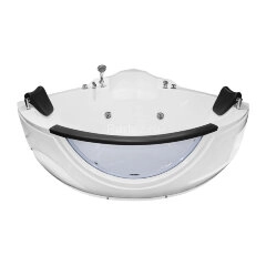 Ванна акриловая Loranto 1550х1550х750 угловая, с гидромассажем, для двух персон (CS-831N)