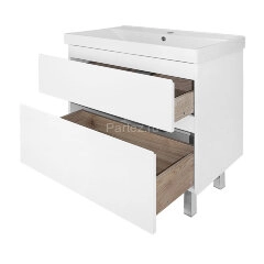 Комплект тумба Мила 80Н 815х470х870 напольная, с раковиной Tempo 80 (CS00091366)