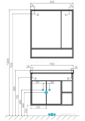 Зеркало-шкаф AQUATON Флай 80 дуб крафт (1A237702FAX10)
