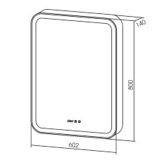 Зеркало-шкаф AZARIOФиджи 60 602х800х140 c подсветкой и диммером + часы (LED-00002363)