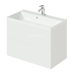 Комплект тумба Итана ICON 80 (800х451х588) подвесная, с раковиной CLARISSA 80, белый глянец (CS00090