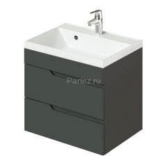 Комплект тумба Итана Alexa 60 (600х450х560) подвесная, с раковиной Clarissa 60, графит (CS00093214)