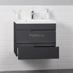 Комплект тумба Итана Alexa 60 (600х450х560) подвесная, с раковиной Clarissa 60, графит (CS00093214)