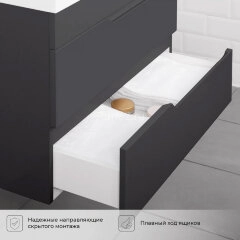 Комплект тумба Итана Alexa 60 (600х450х560) подвесная, с раковиной Clarissa 60, графит (CS00093214)