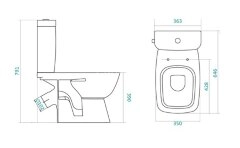Унитаз-компакт Santek Нео напольный, с сидением, белый (1.WH30.2.408)