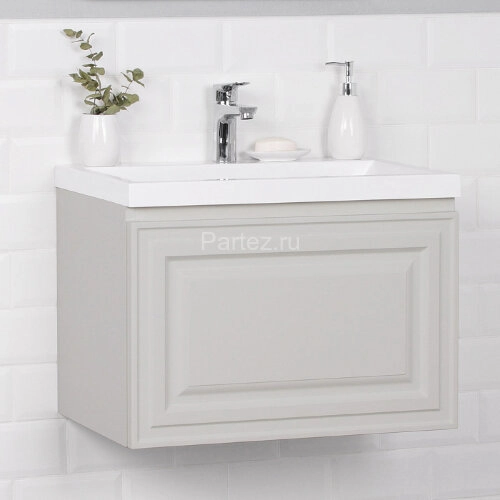 Комплект тумба Итана Verona 60 597х378х450 подвесная, с раковиной Natella 60, керамик (CS00080612)